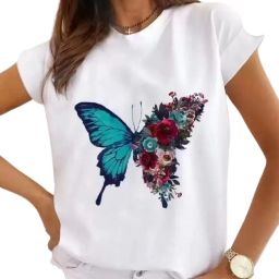 Women Typography Polo Neck Polyester White T-Shirt-image-3