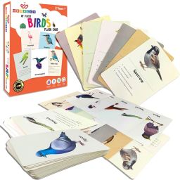 Flash Card Educational Montessori Learning Toy For Kid Birds Set of 28 Cards-8
