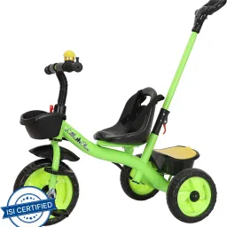 Little Toes Tricycle - Green 2 in 1 Tricycle with Push Bar and Footrest for Kids Tricycle-image-39