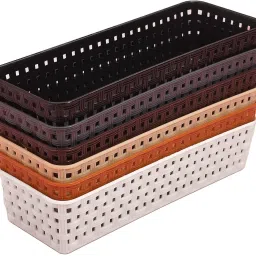Plastic Multipurpose Desk Organizer Tray Office Drawer, size 23L 8W 5H cm(Pack of 6) Storage Basket-26