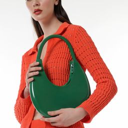 HAUTE SAUCE by Campus Sutra Leather Half Moon Hobo Bag with Tasselled-image-47
