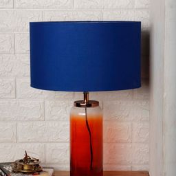 Grated Ginger Royal Blue Solid Twilight Contemporary Table Lamp with Shade-12
