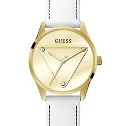 GUESS Women Brass Dial & White Leather Straps Analogue Watch GW0399L1-image-62