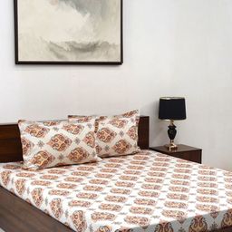 BOMBAY DYEING Cardinal Brown Floral 120 TC Cotton King Bedsheet Set-2.74 m X 2.74 m-image-63