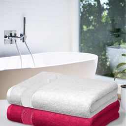 Kuber Industries Set Of 2 Solid 500 GSM Cotton Premium Bath Towels-70