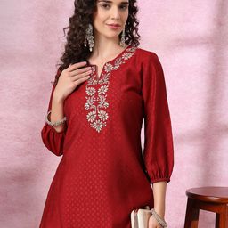 Nayam By Lakshita Floral Embroidered Thread Work Kurta with Palazzo-52