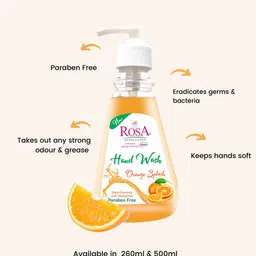 ROSA Set Of 3 Deep Cleansing with Moisturizer Orange Splash Hand Wash - 260ml Each image 5