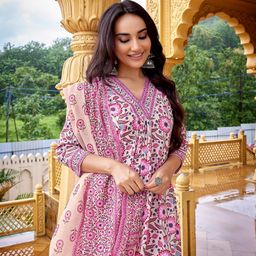 Royal Export Floral Printed Kurta with Trouser & Dupatta-picture-27