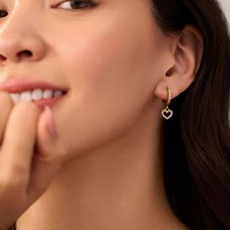 Elinor Jewels Gold-Plated Artificial Stones Studded Heart Shaped Hoop Earrings-image-54