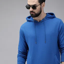 Roadster Men Blue Hooded Sweatshirt-picture-23
