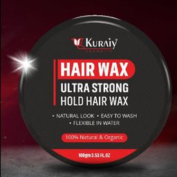 KURAIY Ultra Strong Hold Glossy Finish Organic Hair Wax with Aloe Vera & Glycerin - 100 g-22
