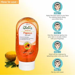Globus Remedies Set Of 2 Papaya Purifying Face Wash - 100 ml image 3