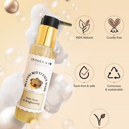 DROMEN & CO Multani Mitti Face Wash with Niacinamide & Aloevera - 100 ml image 4