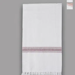 Ramraj Pack Of 3 White & Blue Printed Pure Cotton 150GSM Bath Towels-4