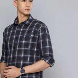 Flying Machine Pure Cotton Slim Fit Tartan Checked Casual Shirt-image-92