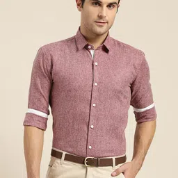 SOJANYA Men Maroon Classic Regular Fit Self Design Formal Shirt-image-45