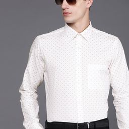 Raymond Men Printed Organic Cotton Slim Fit Opaque Formal Shirt-picture-5
