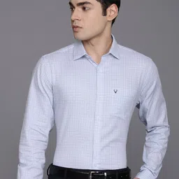 Allen Solly Pure Cotton Classic Fit Opaque Checked Formal Shirt-image-26