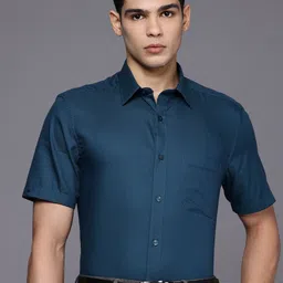 Louis Philippe Pure Cotton Self-Design Classic Fit Formal Shirt-image-87