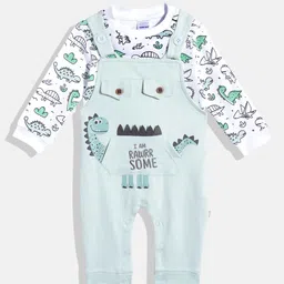 Moms Love Infant Boys Pure Cotton Printed Dungaree With T-Shirt-image-85