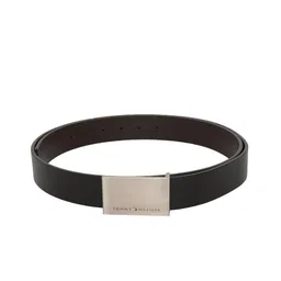 Tommy Hilfiger Unisex Black & Brown Textured Reversible Leather Belt-picture-32