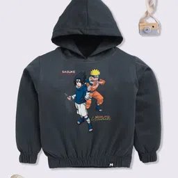 YK X Minute Mirth Girls Printed Hooded Sweatshirt-12