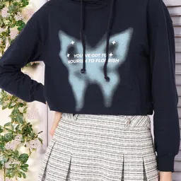 DressBerry Street Chic Cotton Terry Boxy Crop Hooded Sweatshirt-picture-13
