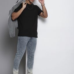 boohooMAN Skinny Fit Light Fade Ombre Stretchable Jeans-image-4