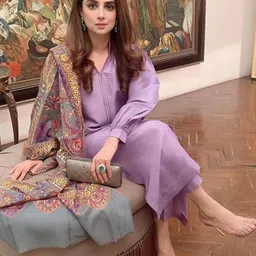 Anni Designer Mandarin Collar Puffed Sleeves Straight Kurta With Trousers & Dupatta-picture-44