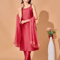 KALINI Women Ethnic Motifs Regular Kurta with Trousers & With Dupatta-27