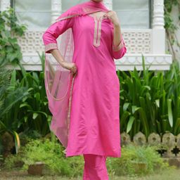 Indo Era Women Embroidered Regular Kurta with Trousers & With Dupatta-22