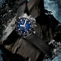 TISSOT Men Navy Blue Seastar 1000 Chronograph Analogue Watch T1204171704100-20