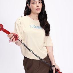 Kook N Keech Disney Solid Pure Cotton Oversized T-shirt with Typography Detail-image-35