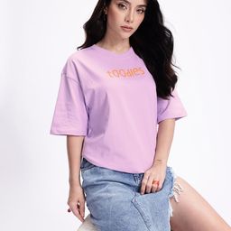 Kook N Keech Disney Solid Pure Cotton Oversized T-shirt with Typography Detail-image-63