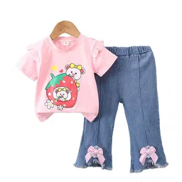 StyleCast x Revolte Girls Short Sleeves Printed T-shirt with Trousers-image-63