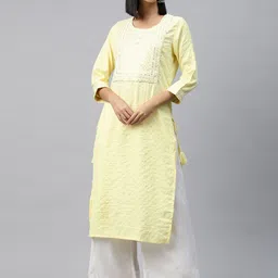 Readiprint Fashions Ethnic Motifs Embroidered Sequinned Pure Cotton Kurta-17