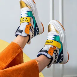 Saint G Women Multicoloured Colourblocked Mid Top Lightweight Leather Sneakers-image-85