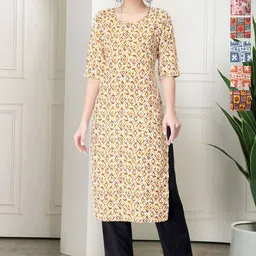 7Threads Selection Of 6 Geometric Printed Round Neck Straight Kurtas-image-33