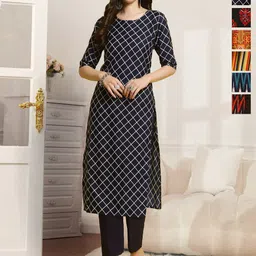 7Threads Selection Of 6 Geometric Printed Round Neck Straight Kurta-image-81
