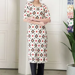 7Threads Selection Of 6 Geometric Printed Round Neck Straight Kurtas-image-32