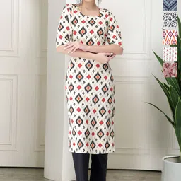 7Threads Selection Of 6 Geometric Printed Round Neck Straight Kurtas-image-50