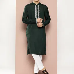 See Designs Embroidered Yoke Design Kurta with Pyjamas-image-59