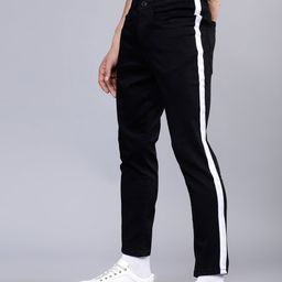 HIGHLANDER Men Black Tapered Fit Mid-Rise Clean Look Stretchable Jeans-picture-48