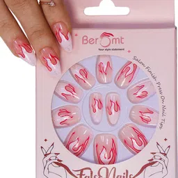 BEROMT 12 Pcs Long-Lasting Reusable Lightweight Salon Finish Press on Nail Tips- Shade 252-51