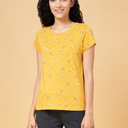 Dreamz by Pantaloons Women Yellow & Black Printed Cotton Night suit-image-23