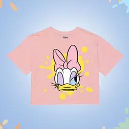 YK Disney Girls Daisy Duck Graphic Printed Loose Cotton T-shirt-image-11