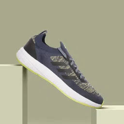 ADIDAS Men Navy Blue & Yellow Woven Design Orbitra Running Shoes-picture-13