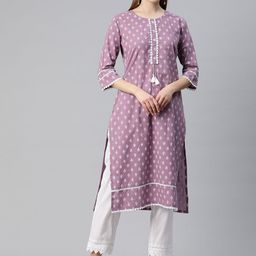 Readiprint Fashions Women Ethnic Motifs Printed Regular Pure Cotton Kurta with Trousers-image-99