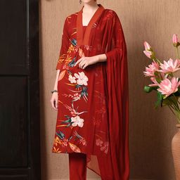 Anouk Women Floral Printed Regular Kurta with Trousers & With Dupatta-7