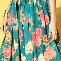 Soch Gorgeous Green Solid Unstitched Lehenga Choli with Dupatta image 3
